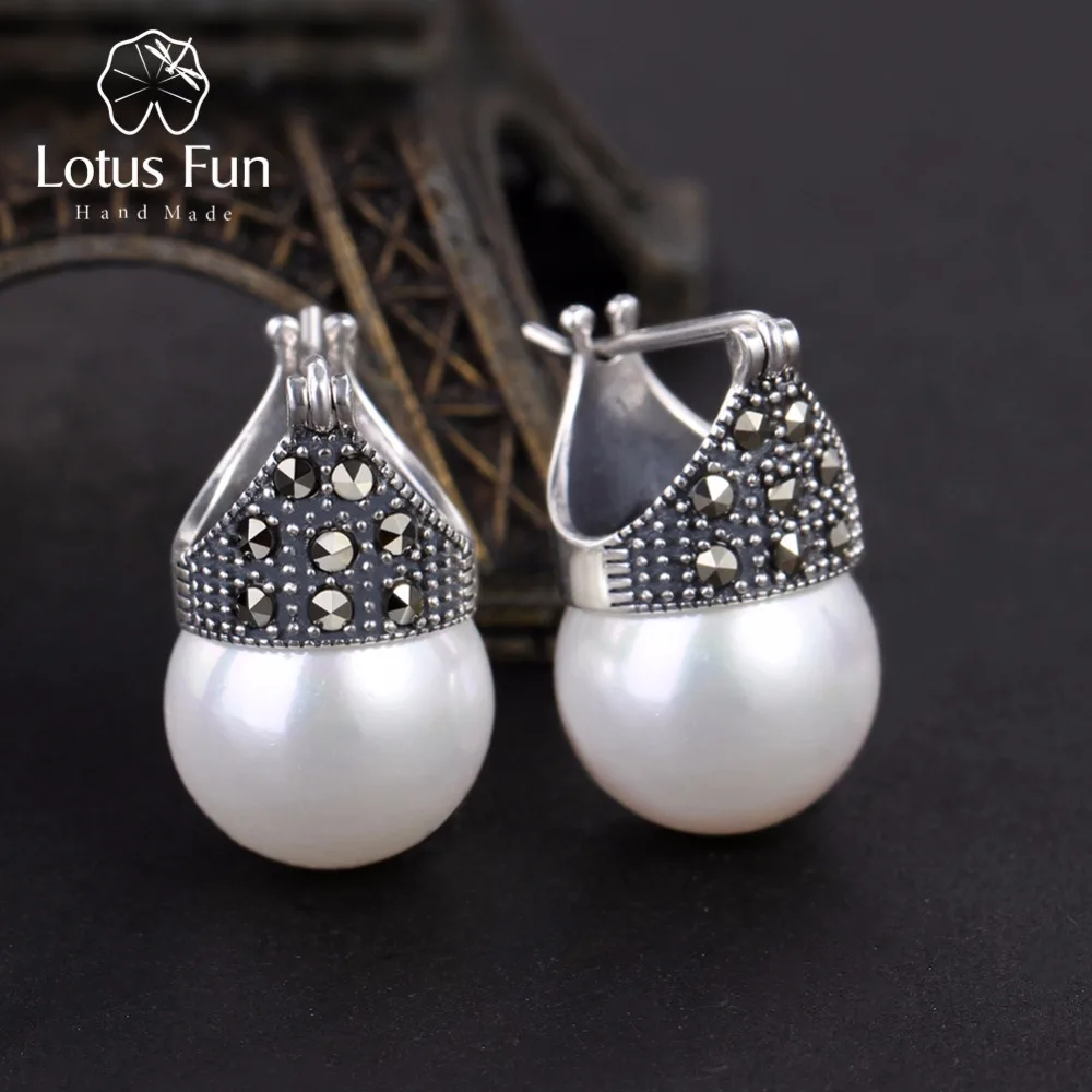 925 Silver MOP Earrings Natural Vintage Fine Jewelry for Women