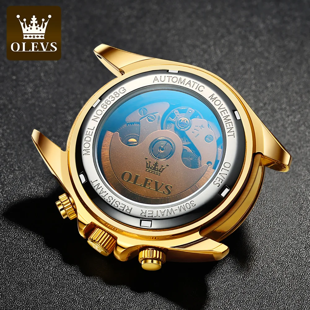 OLEVS Automatic Watch Chronograph Week Calendar