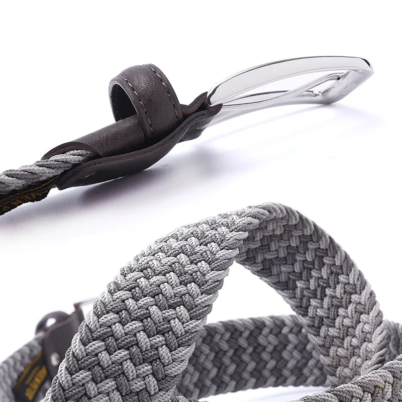 High Quality Braided Woven Elastic Stretch Belt for Men Covered Buckle 1-3/8