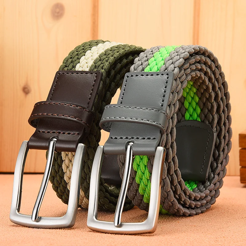 Fashion Casual Stretch Woven Belt Perfect for Jeans Mixed Color Braided Strap