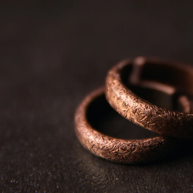 Handmade Vintage Copper Ring Adjustable Men Women