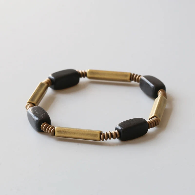 Ebony Copper Beaded Bracelet for Men Women