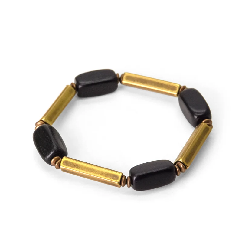 Ebony Copper Beaded Bracelet for Men Women