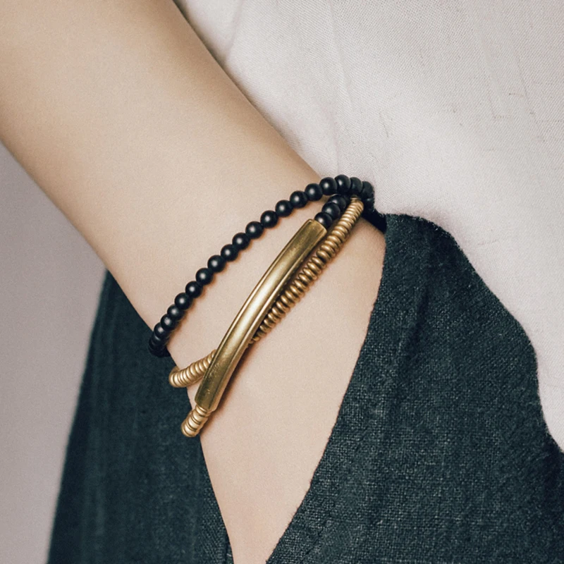 Colorful Stone Bangle Bracelet Handmade Copper Jewelry