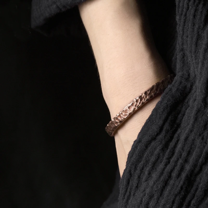 Handmade Hammered Solid Copper Metal Bracelet