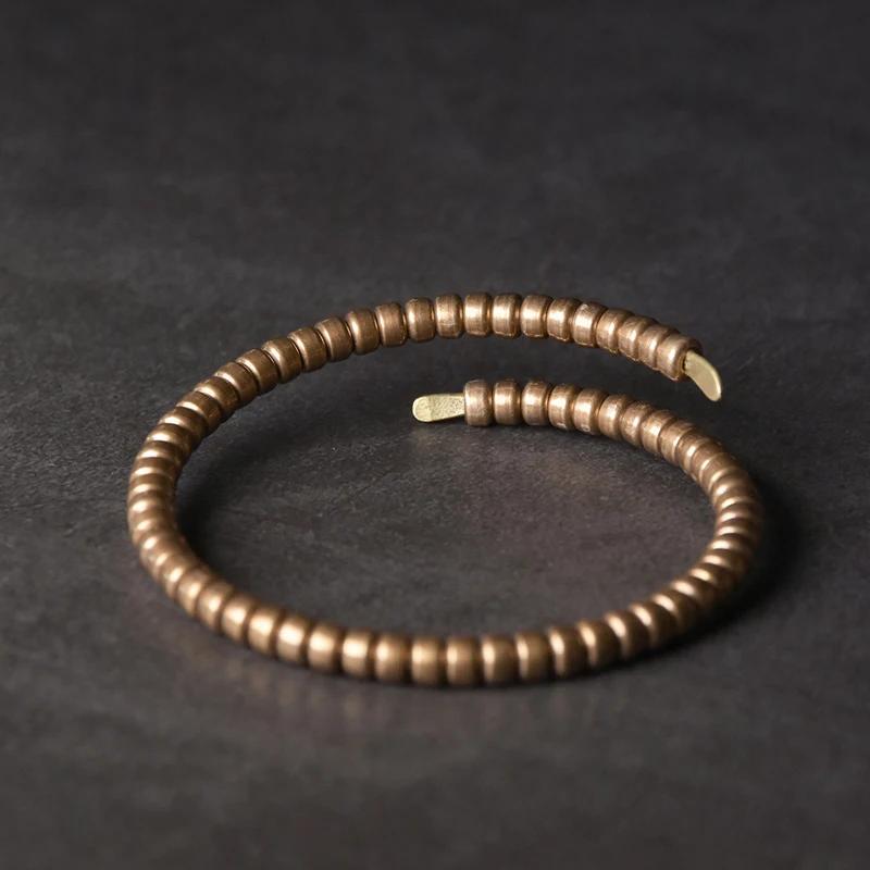 Handmade Dragon Brass Open Bangle Bracelet