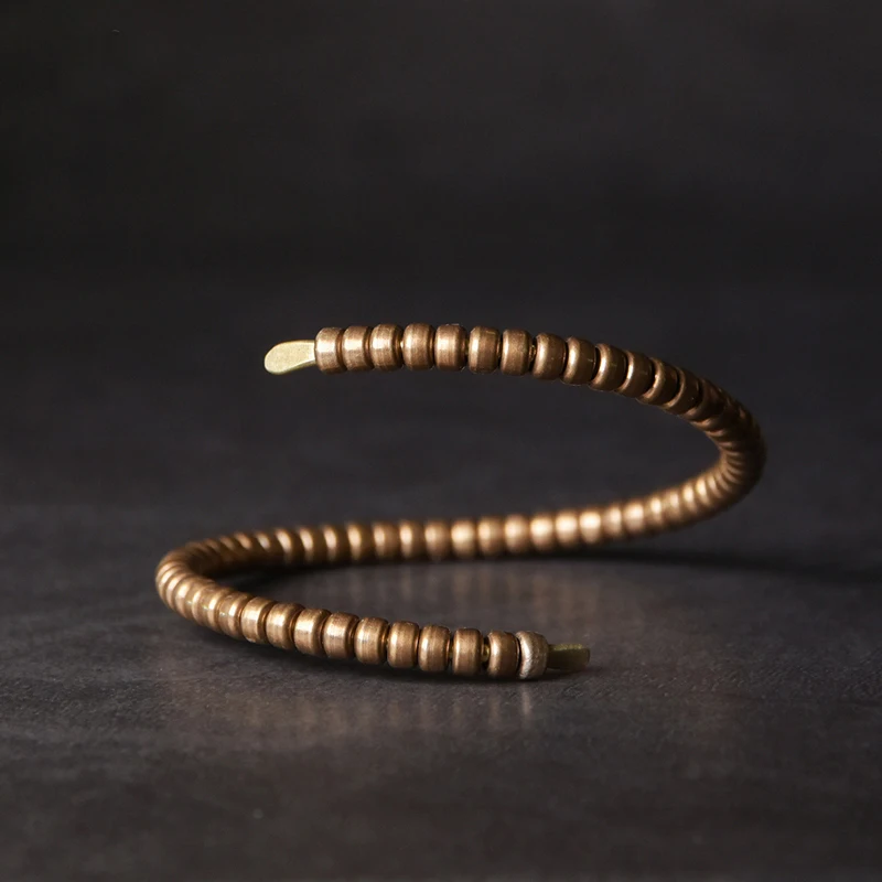 Handmade Dragon Brass Open Bangle Bracelet