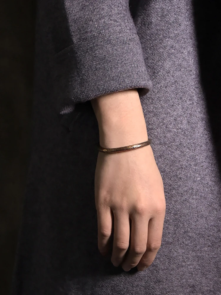 Unique Handmade Oxidized Copper Cuff Bracelet