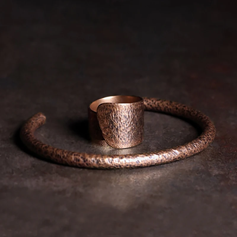 Unique Handmade Oxidized Copper Cuff Bracelet
