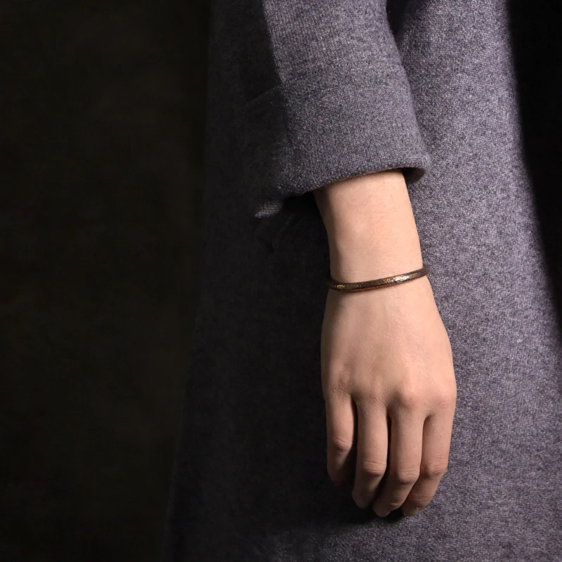 Unique Handmade Oxidized Copper Cuff Bracelet