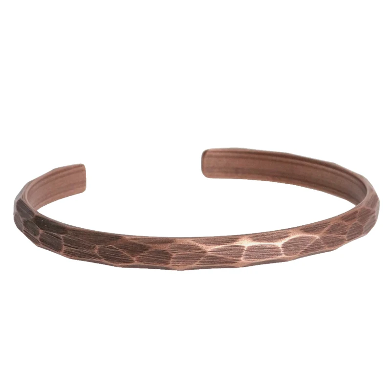 Copper Bracelet Handmade Rustic Forged Cuff