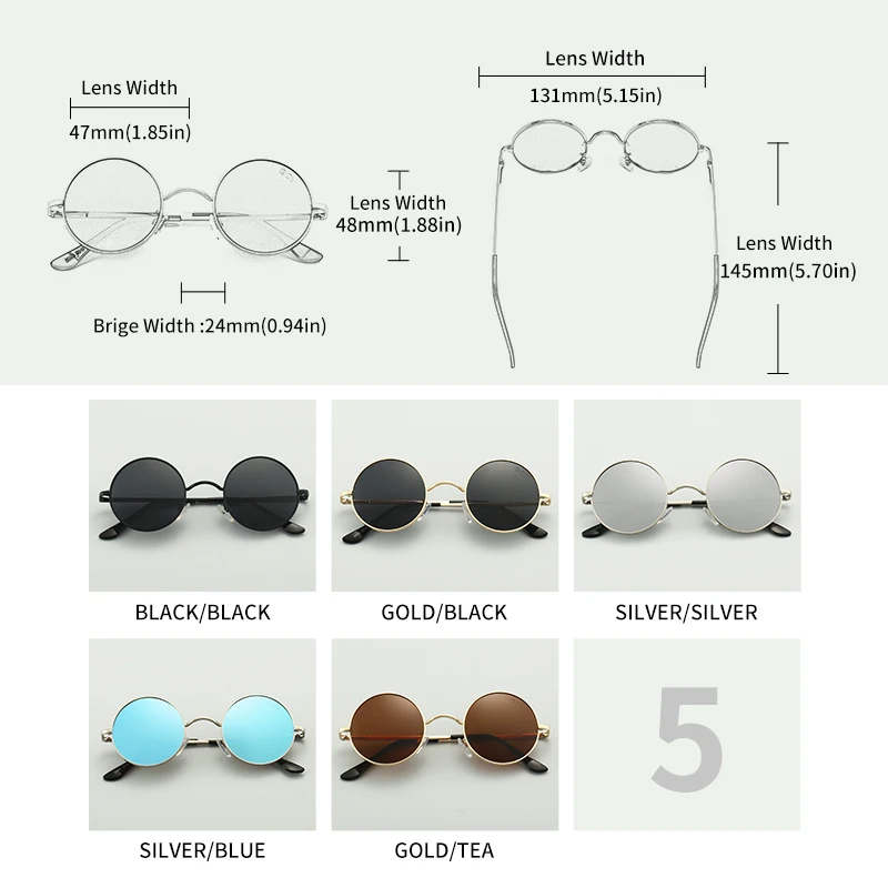 Vintage Steampunk Round Polarized Sunglasses