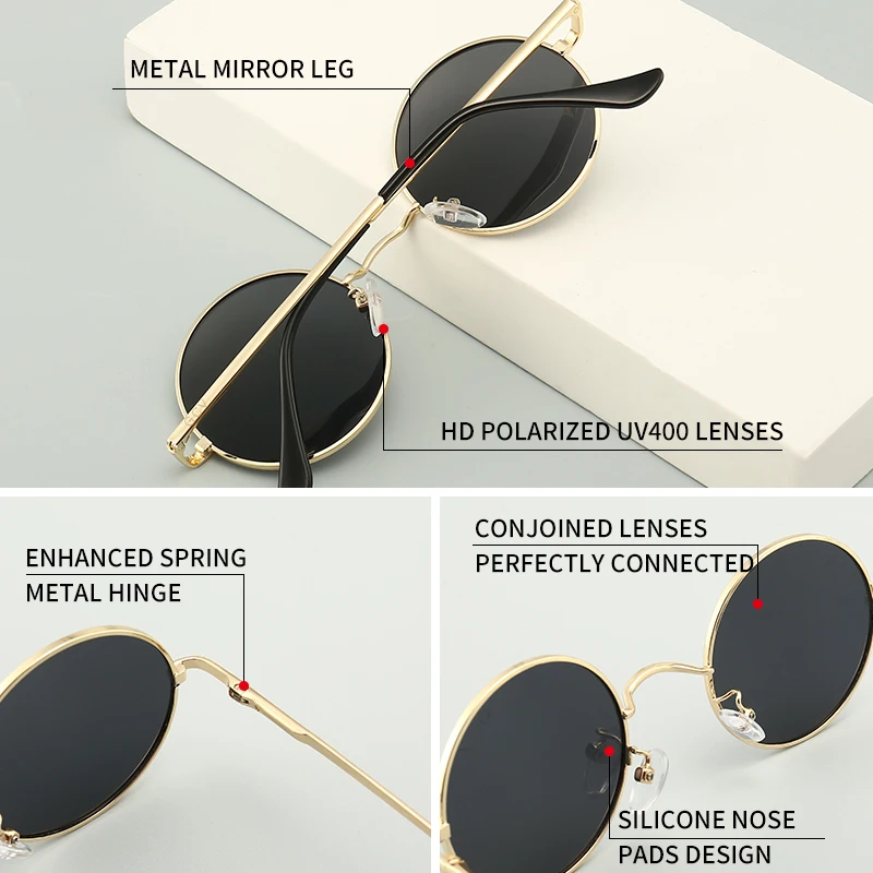 Vintage Steampunk Round Polarized Sunglasses