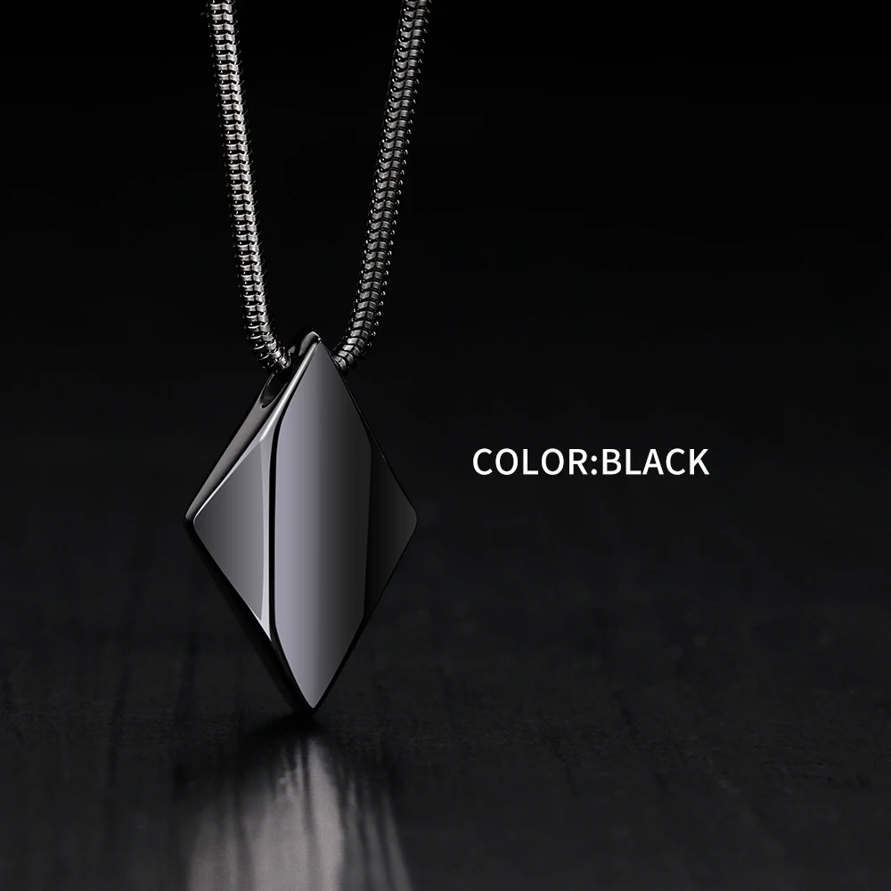 Polished Tungsten Carbide Pendant Necklace