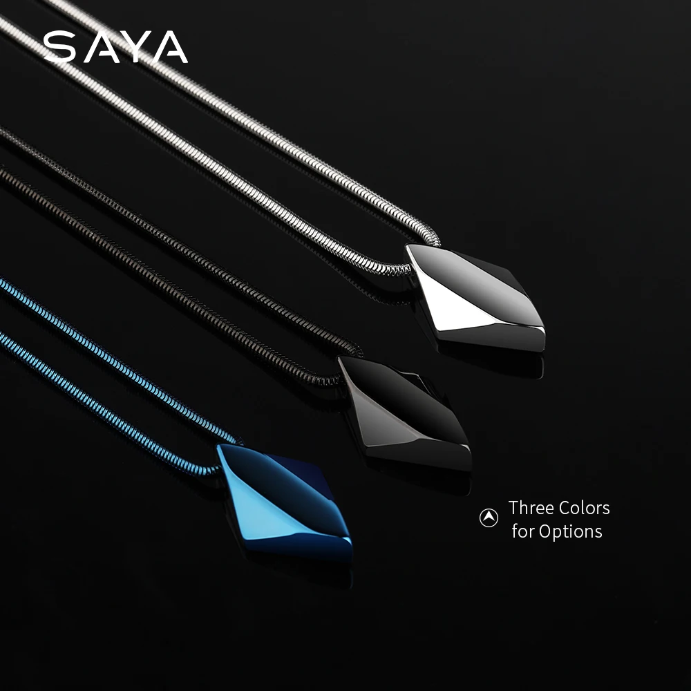 Polished Tungsten Carbide Pendant Necklace