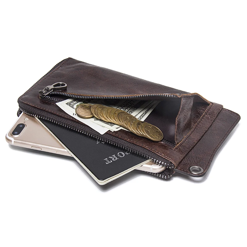 Genuine Leather Clutch Purse with Phone Pocket