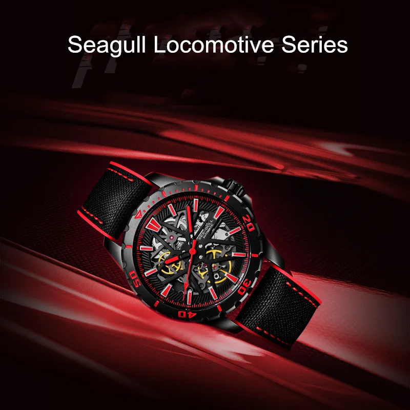 Seagull Men Skeleton Automatic Mechanical Watch