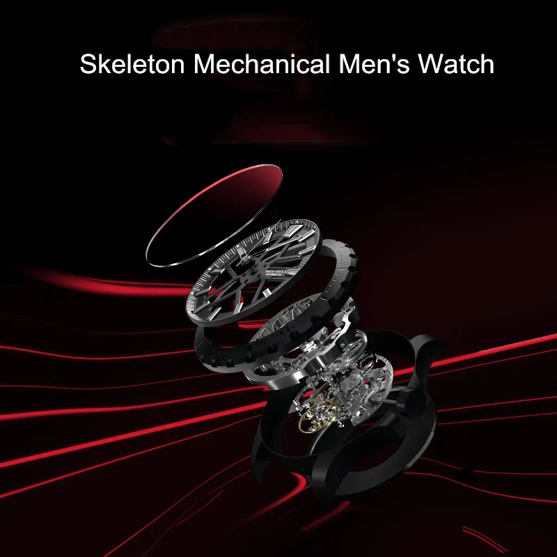 Seagull Men Skeleton Automatic Mechanical Watch