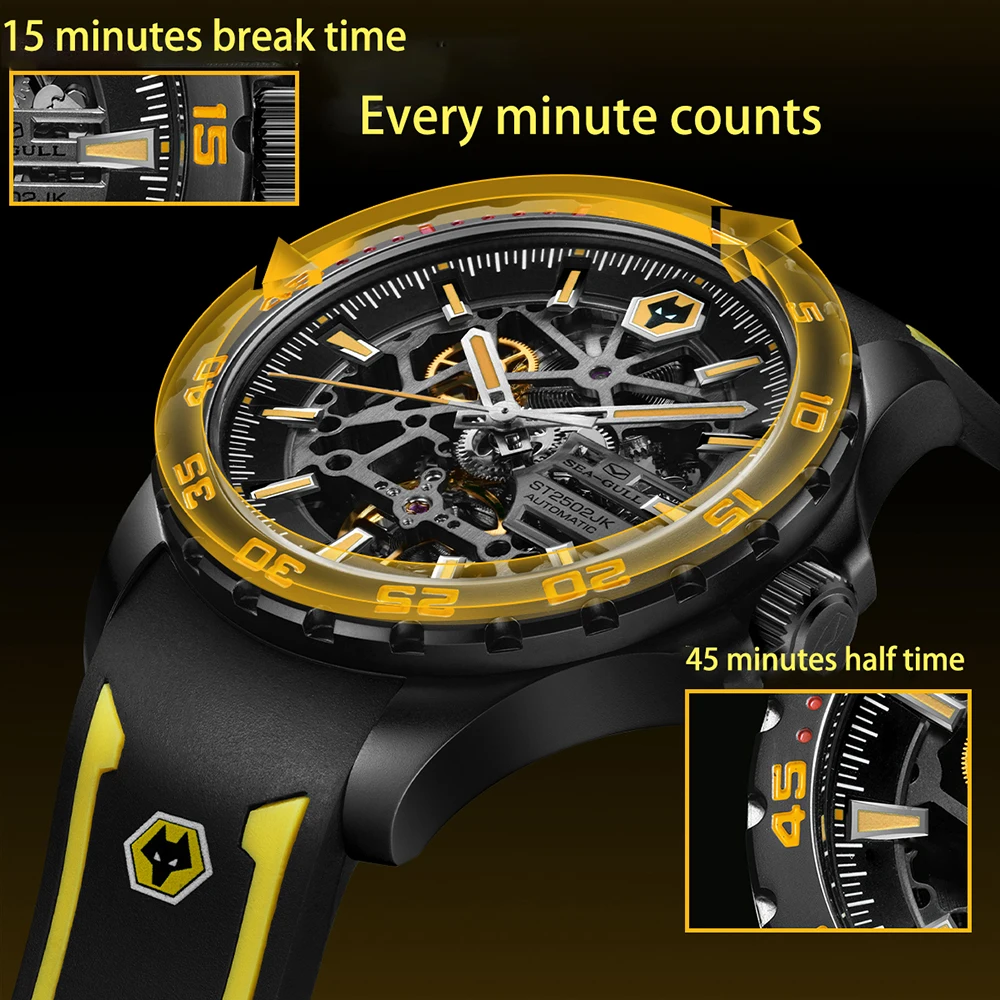 Seagull Luxury Sports Double-Sided Hollow Wristwatch