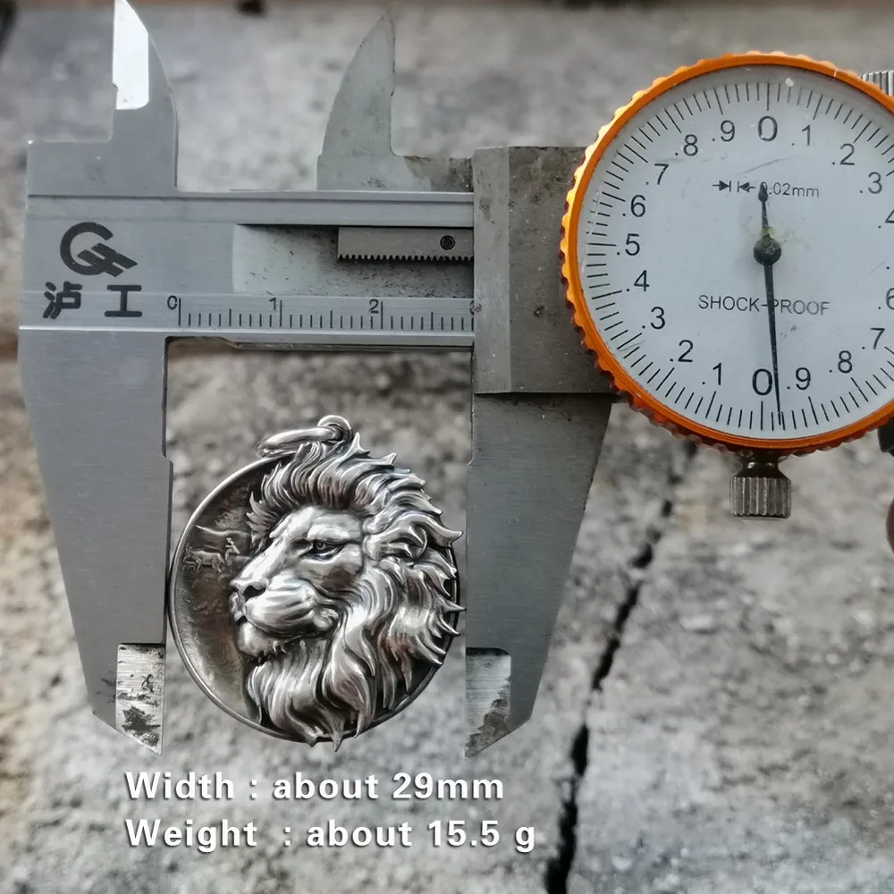 Handmade Sterling Silver Lion Pendant for Men