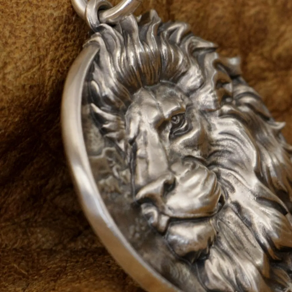 Handmade Sterling Silver Lion Pendant for Men