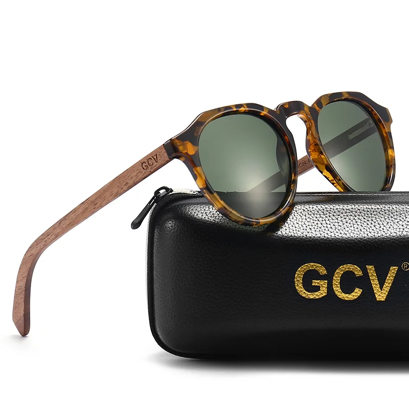 Stylish and Lightweight Hawksbill Walnut Wood Sunglasses