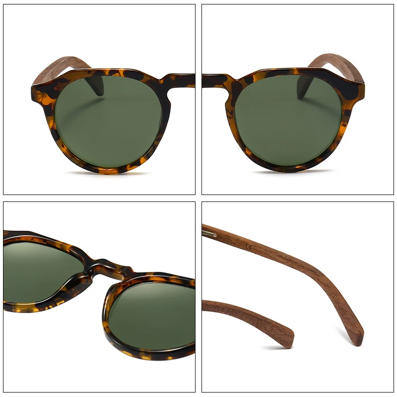 Stylish and Lightweight Hawksbill Walnut Wood Sunglasses