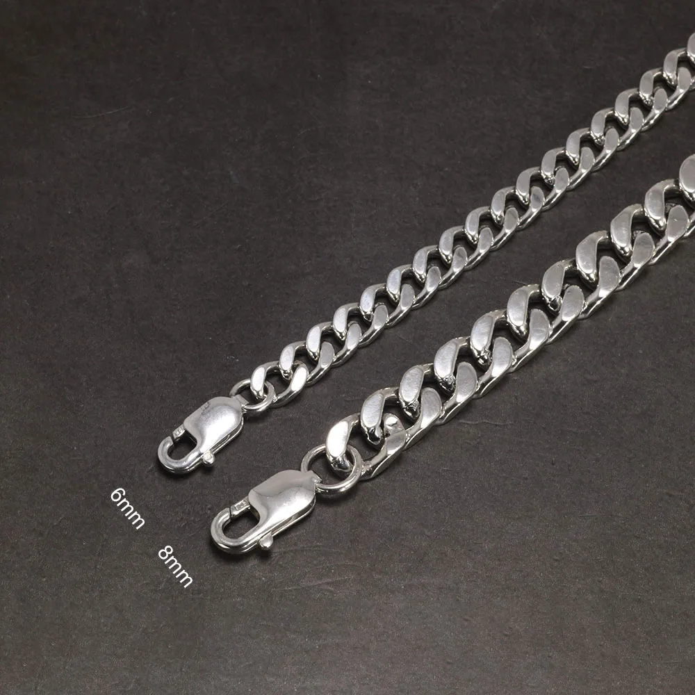Silver Cuban Link Hip Hop Chains for Men and Women
