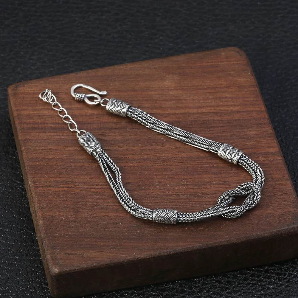 Viking Braided Knot Handmade 925 Sterling Silver Bracelet