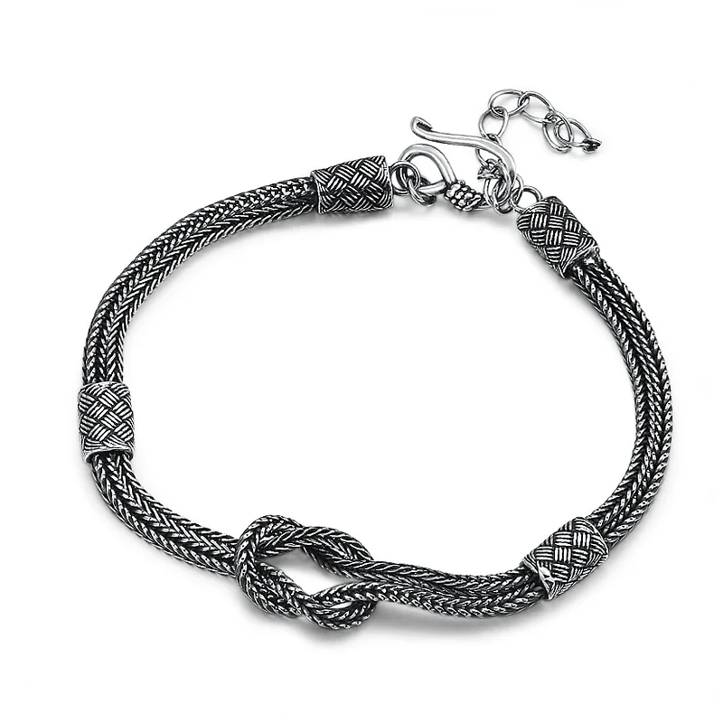 Viking Braided Knot Handmade 925 Sterling Silver Bracelet