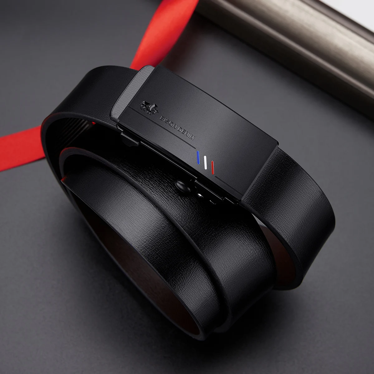 BISONDENIM Automatic Buckle Belt for Jeans and Pants