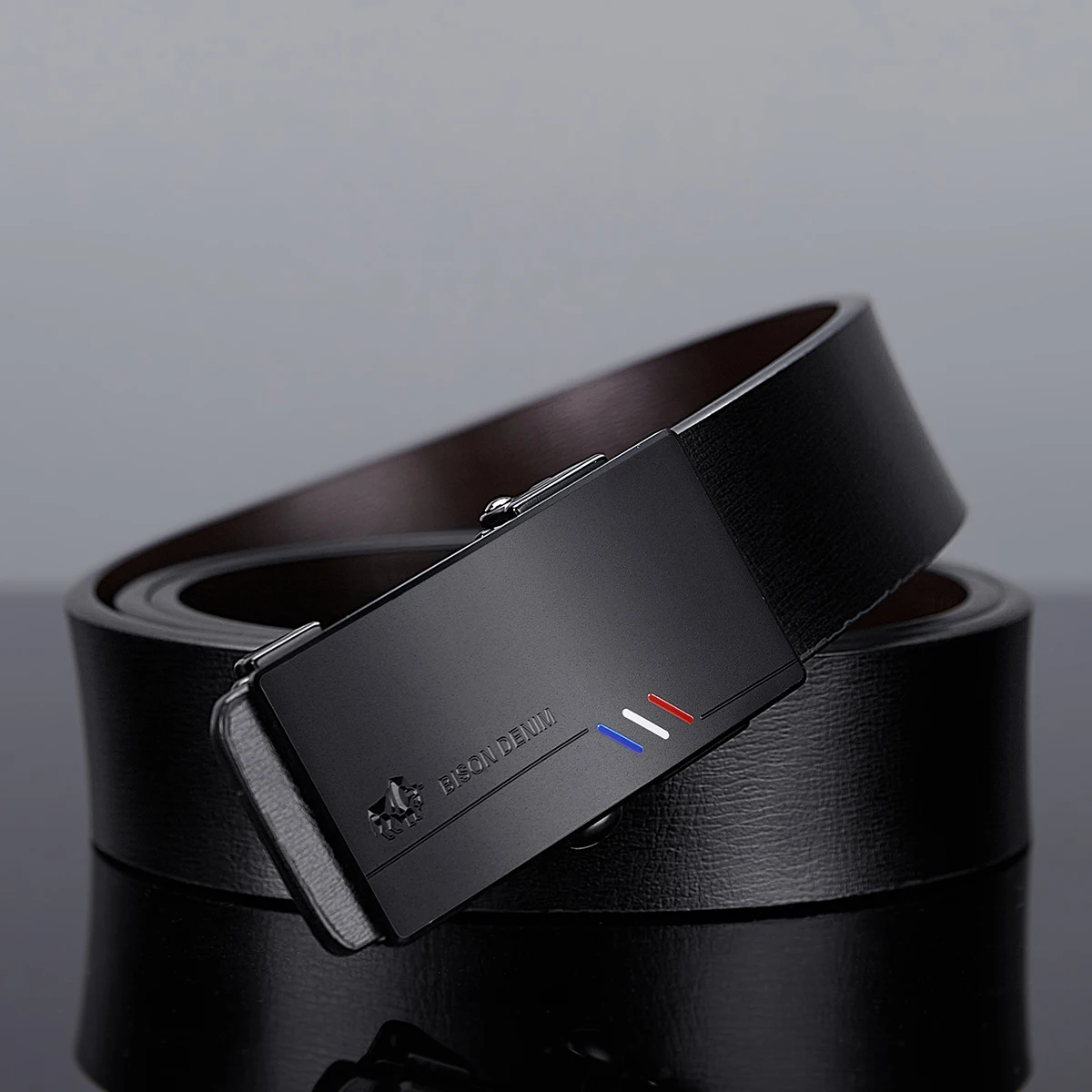BISONDENIM Automatic Buckle Belt for Jeans and Pants
