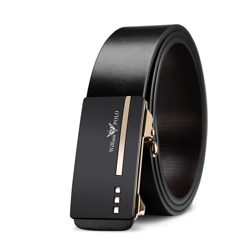 WILLIAMPOLO Men's Genuine Leather Automatic Belt