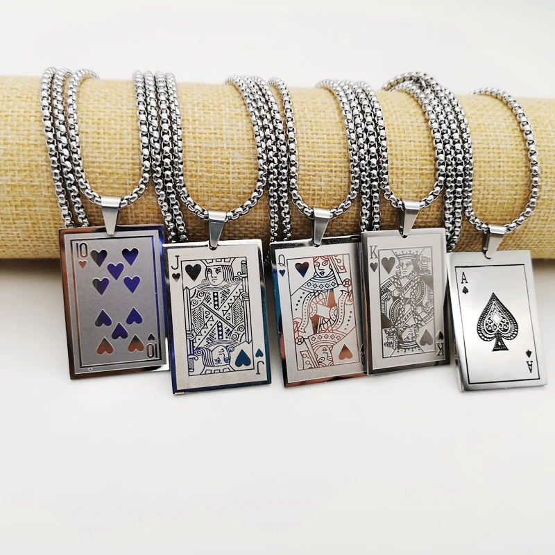 Ace of Spades Pendant King and Queen Necklaces