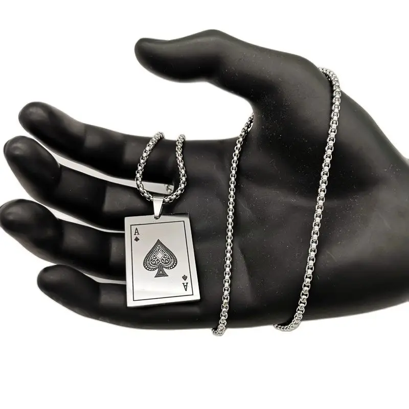Ace of Spades Pendant King and Queen Necklaces