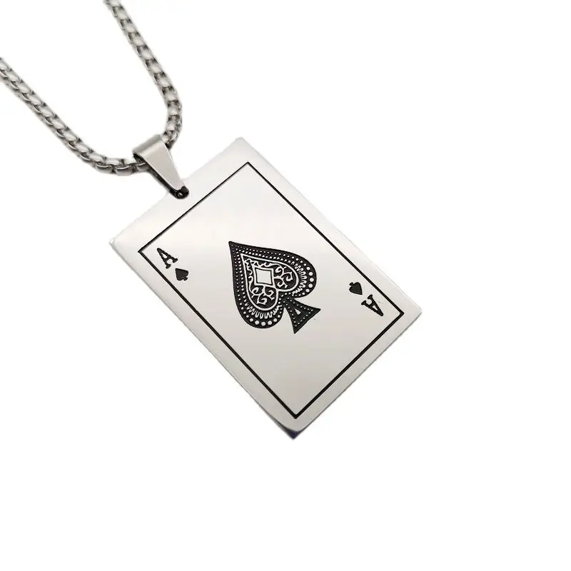 Ace of Spades Pendant King and Queen Necklaces