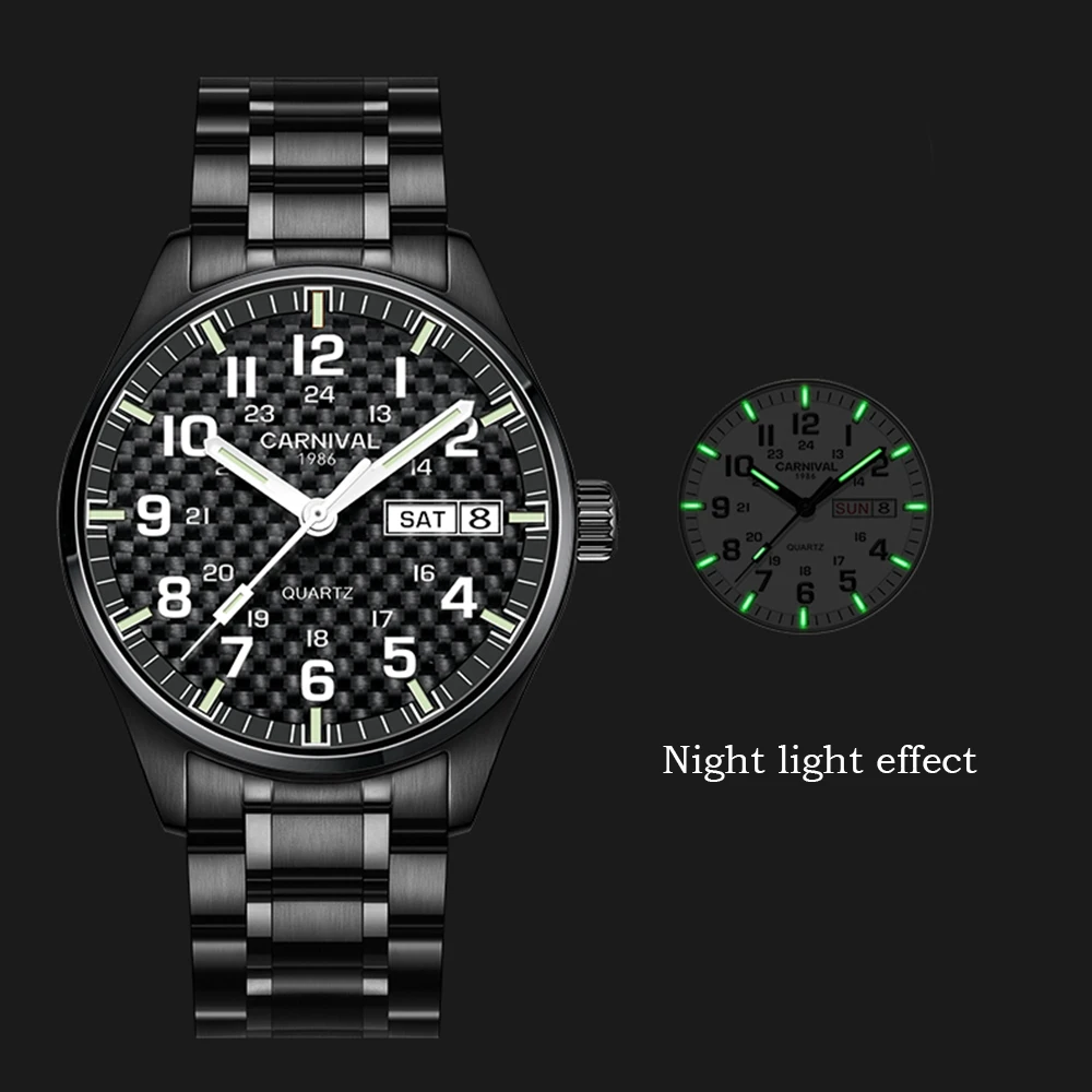 CARNIVAL Quartz Watch with Stainless Steel Band