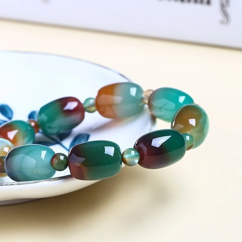 Jade Bead Bracelet Handcrafted Natural Stone Bangles