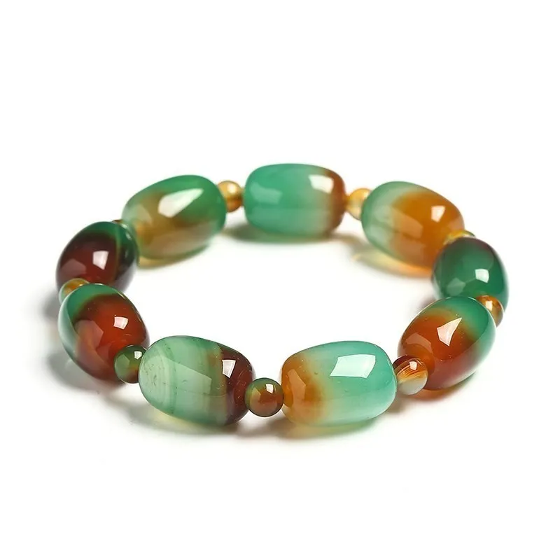 Jade Bead Bracelet Handcrafted Natural Stone Bangles