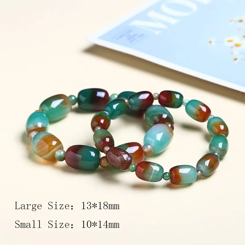 Jade Bead Bracelet Handcrafted Natural Stone Bangles