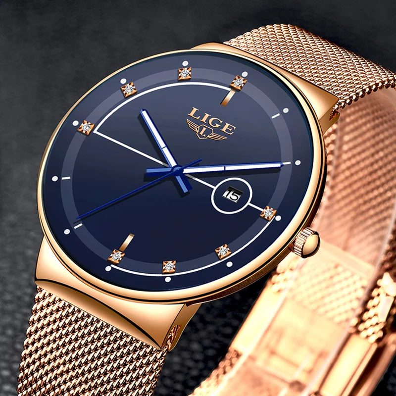 LIGE Fashion Men's Ultra-Thin Quartz Watch