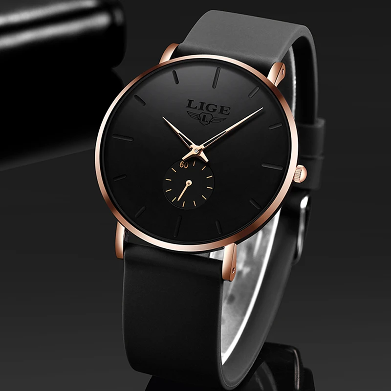Simple Ultra-Thin LIGE Men's Quartz Watch