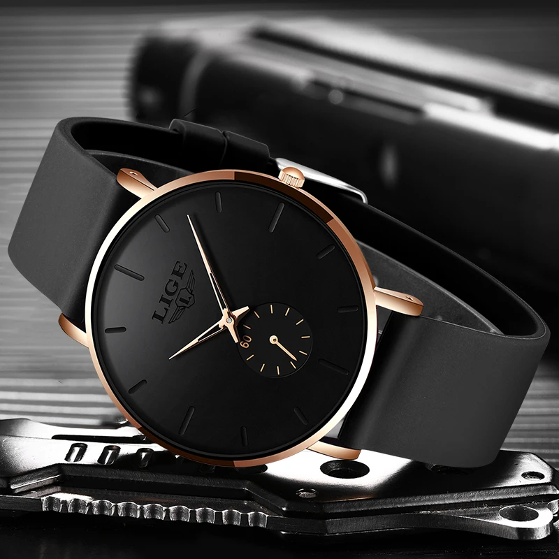 Simple Ultra-Thin LIGE Men's Quartz Watch