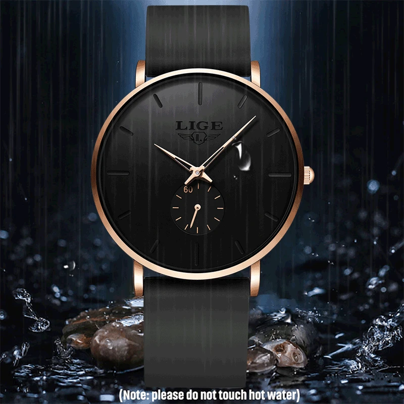 Simple Ultra-Thin LIGE Men's Quartz Watch