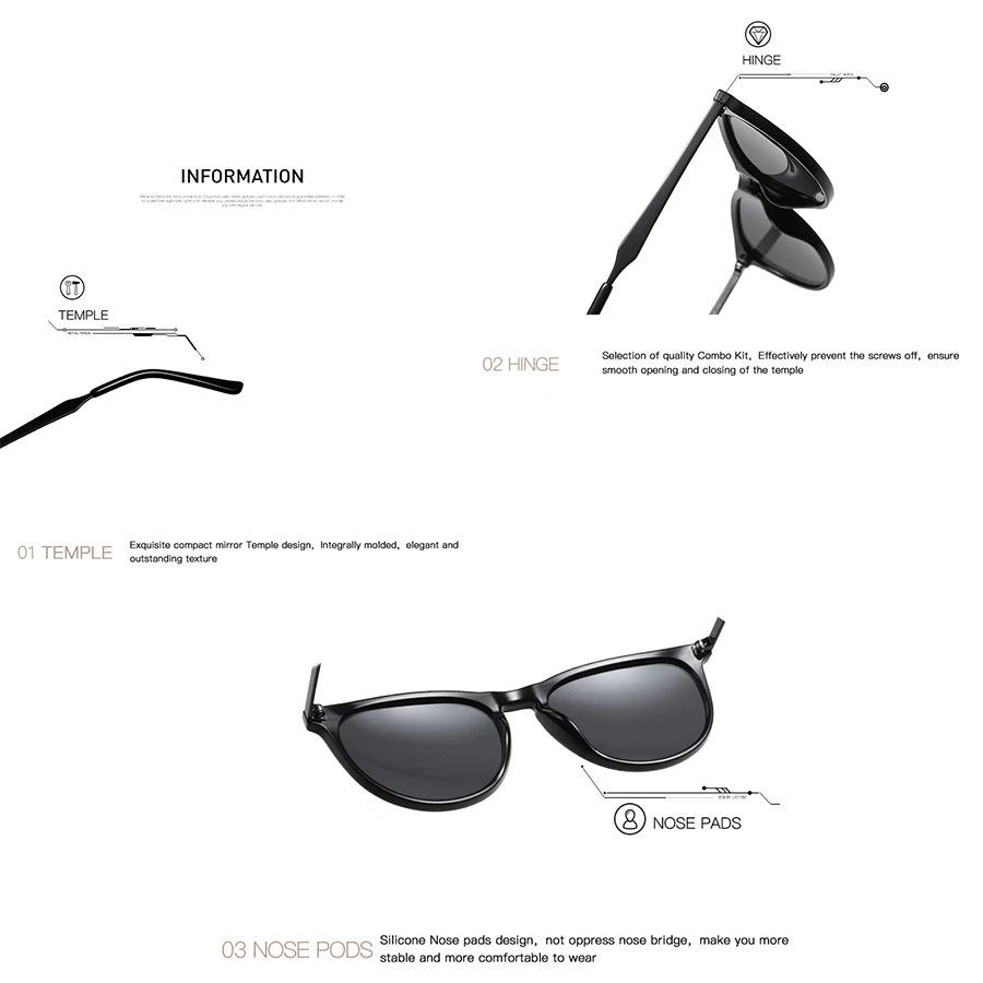 AEVOGUE New Women Polarized Korean Fashion Sunglasses