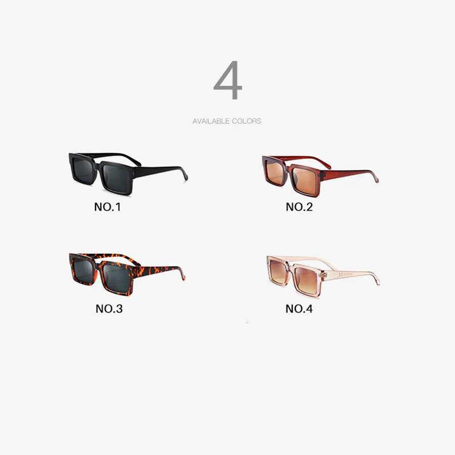 Women Rectangle Frame Transparent Sunglasses