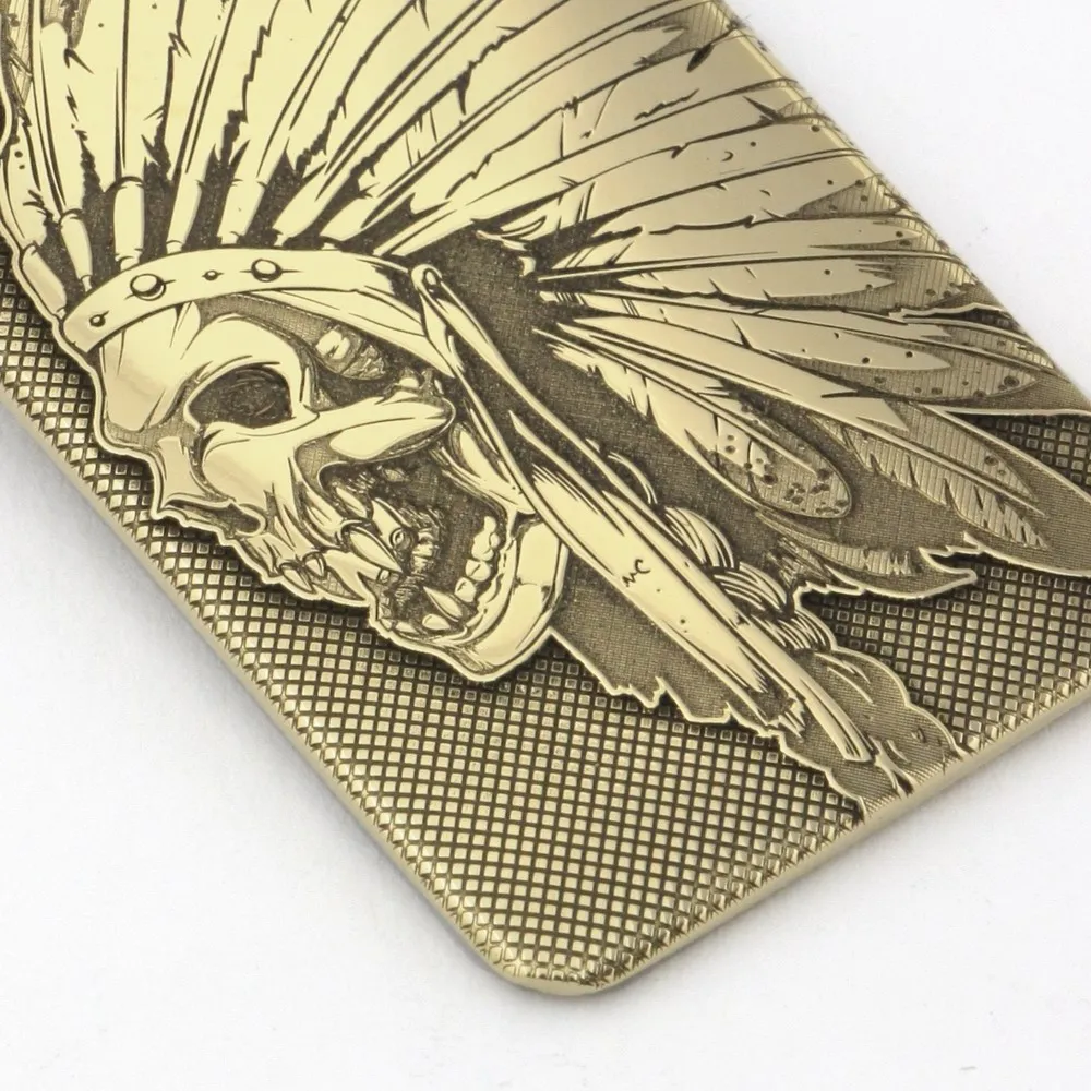 Brass Indian Chief Skull Biker Punk Pendant