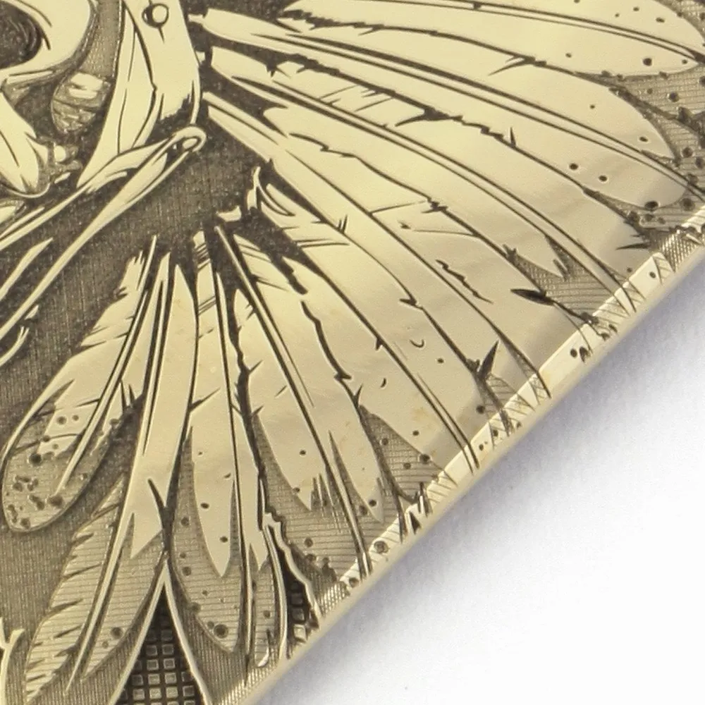 Brass Indian Chief Skull Biker Punk Pendant