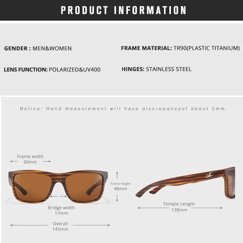 KAENON Italy Design High Quality Polarized TR90 Sunglasses