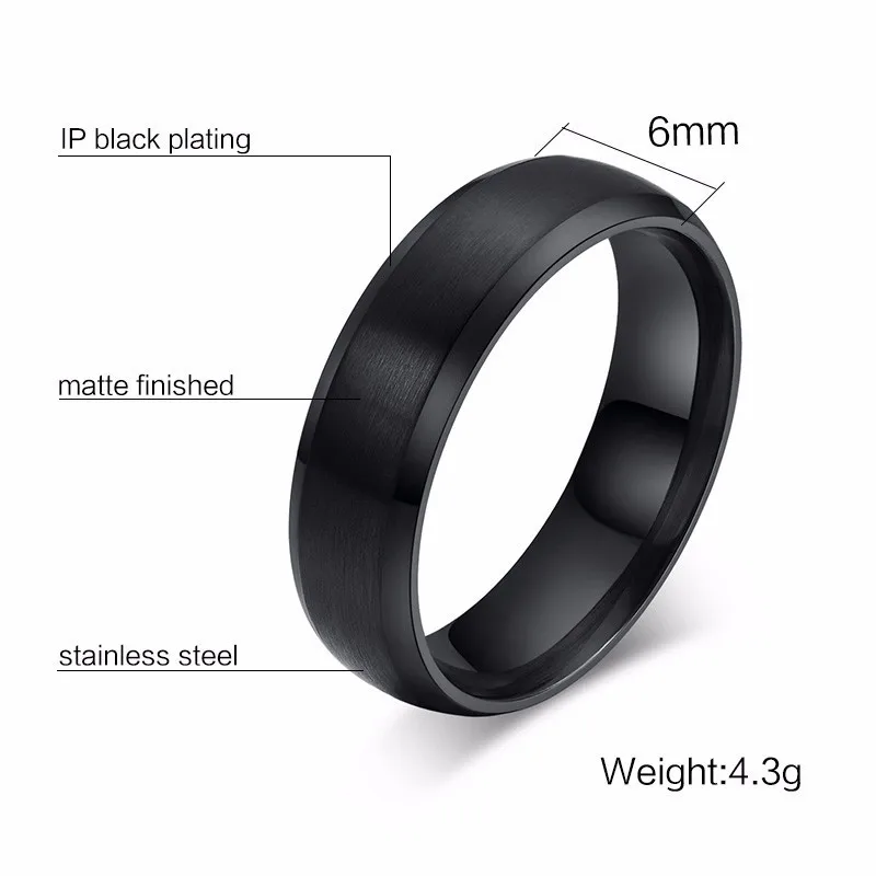 Personalized Stainless Steel Beveled Edge Ring